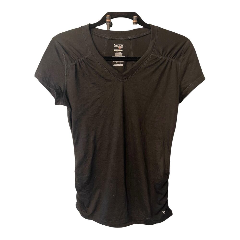 Danskin Now Black Fitted Short Sleeve T-Shirt Size Small